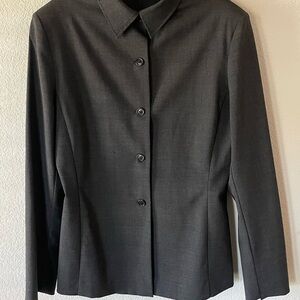 MaxMara Black Button-Front Tailored Jacket